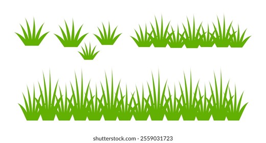 Grass. Set of Grass vector illustrations in flat style. Grass illustration isolated on white background