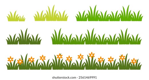 Grass. Set of Grass vector illustrations in flat style. Grass illustration isolated on white background