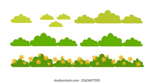 Grass. Set of Grass vector illustrations in flat style. Grass illustration isolated on white background