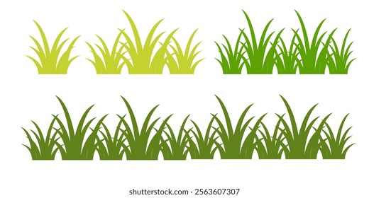 Grass. Set of Grass vector illustrations in flat style. Grass illustration isolated on white background