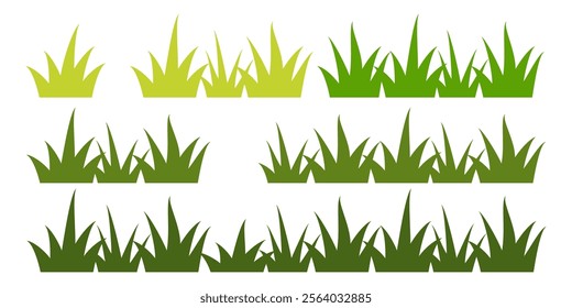 Grass. Set of Grass vector illustrations in flat style. Grass illustration isolated on white background