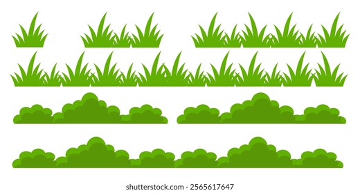 Grass. Set of Grass vector illustrations in flat style. Grass illustration isolated on white background