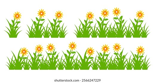 Grass. Set of Grass vector illustrations in flat style. Grass illustration isolated on white background