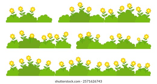 Grass. Set of Grass vector illustrations in flat style. Grass illustration isolated on white background