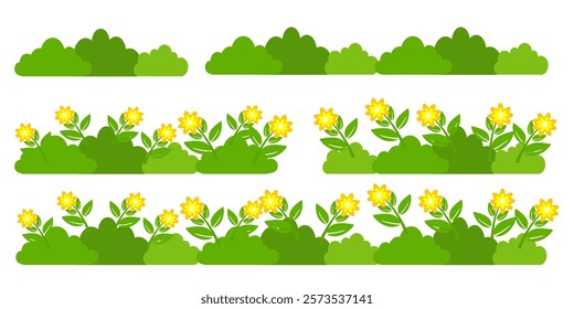 Grass. Set of Grass vector illustrations in flat style. Grass illustration isolated on white background