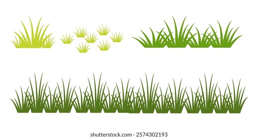 Grass. Set of Grass vector illustrations in flat style. Grass illustration isolated on white background