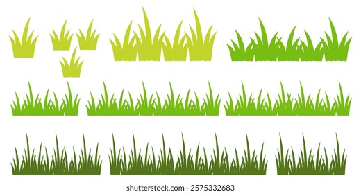 Grass. Set of Grass vector illustrations in flat style. Grass illustration isolated on white background