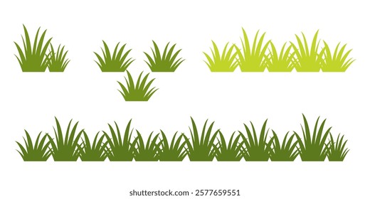 Grass. Set of Grass vector illustrations in flat style. Grass illustration isolated on white background