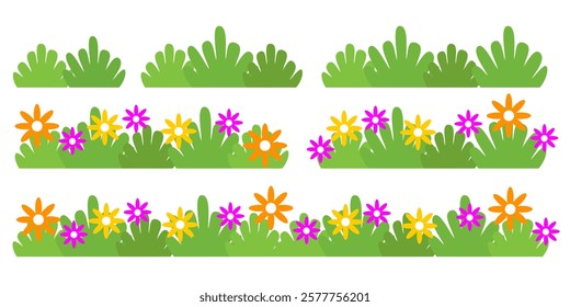 Grass. Set of Grass vector illustrations in flat style. Grass illustration isolated on white background