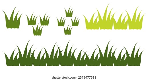 Grass. Set of Grass vector illustrations in flat style. Grass illustration isolated on white background