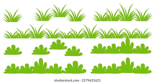 Grass. Set of Grass vector illustrations in flat style. Grass illustration isolated on white background