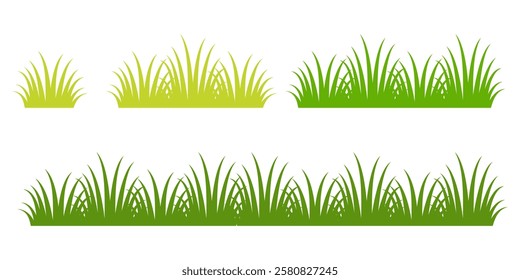 Grass. Set of Grass vector illustrations in flat style. Grass illustration isolated on white background