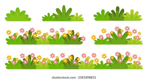 Grass. Set of Grass vector illustrations in flat style. Grass illustration isolated on white background