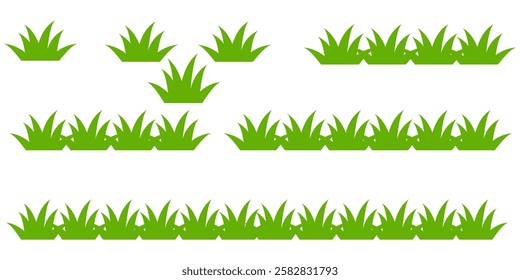 Grass. Set of Grass vector illustrations in flat style. Grass illustration isolated on white background