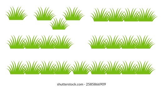 Grass. Set of Grass vector illustrations in flat style. Grass illustration isolated on white background