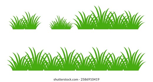 Grass. Set of Grass vector illustrations in flat style. Grass illustration isolated on white background