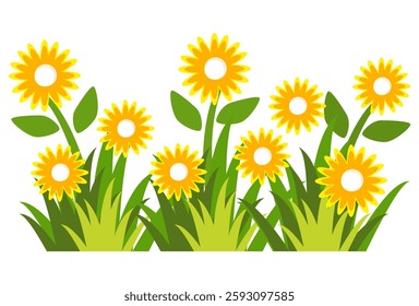 Grass. Set of Grass vector illustrations in flat style. Grass illustration isolated on white background