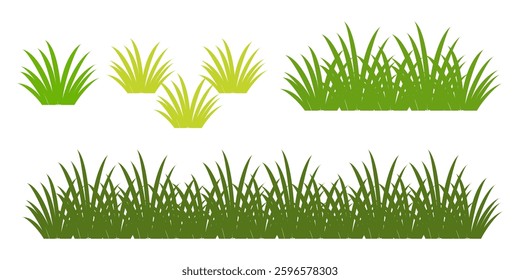 Grass. Set of Grass vector illustrations in flat style. Grass illustration isolated on white background