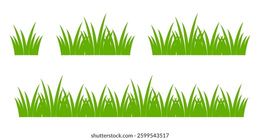 Grass. Set of Grass vector illustrations in flat style. Grass illustration isolated on white background