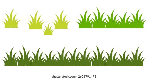 Grass. Set of Grass vector illustrations in flat style. Grass illustration isolated on white background