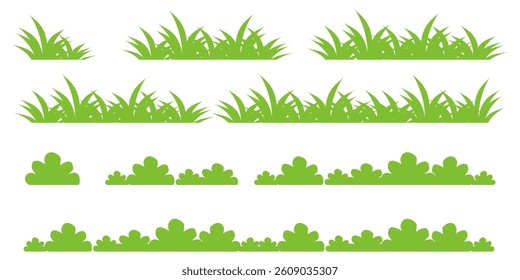 Grass. Set of Grass vector illustrations in flat style. Grass illustration isolated on white background