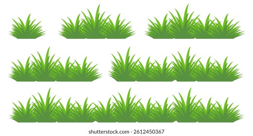 Grass. Set of Grass vector illustrations in flat style. Grass illustration isolated on white background