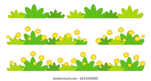 Grass. Set of Grass vector illustrations in flat style. Grass illustration isolated on white background