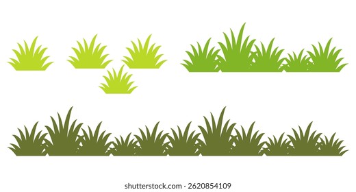 Grass. Set of Grass vector illustrations in flat style. Grass illustration isolated on white background