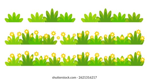 Grass. Set of Grass vector illustrations in flat style. Grass illustration isolated on white background