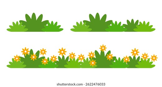 Grass. Set of Grass vector illustrations in flat style. Grass illustration isolated on white background