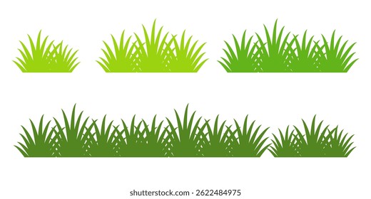 Grass. Set of Grass vector illustrations in flat style. Grass illustration isolated on white background