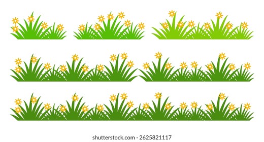 Grass. Set of Grass vector illustrations in flat style. Grass illustration isolated on white background