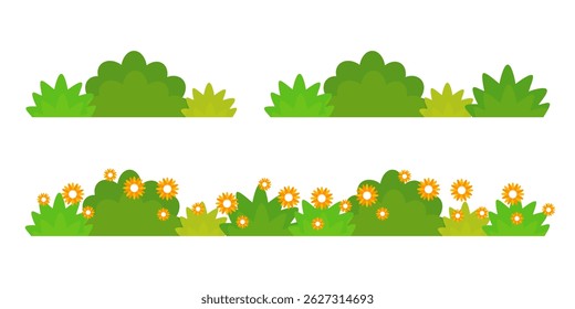 Grass. Set of Grass vector illustrations in flat style. Grass illustration isolated on white background
