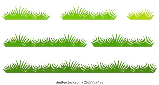 Grass. Set of Grass vector illustrations in flat style. Grass illustration isolated on white background