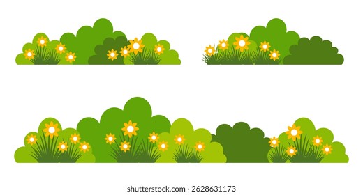 Grass. Set of Grass vector illustrations in flat style. Grass illustration isolated on white background