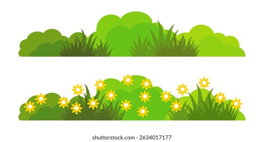 Grass. Set of Grass vector illustrations in flat style. Grass illustration isolated on white background