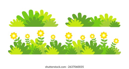 Grass. Set of Grass vector illustrations in flat style. Grass illustration isolated on white background