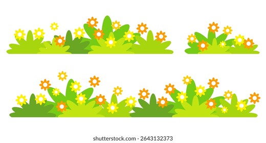 Grass. Set of Grass vector illustrations in flat style. Grass illustration isolated on white background