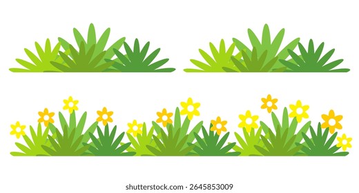 Grass. Set of Grass vector illustrations in flat style. Grass illustration isolated on white background