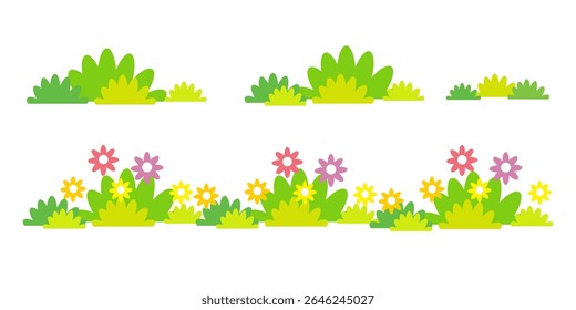 Grass. Set of Grass vector illustrations in flat style. Grass illustration isolated on white background