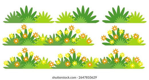 Grass. Set of Grass vector illustrations in flat style. Grass illustration isolated on white background