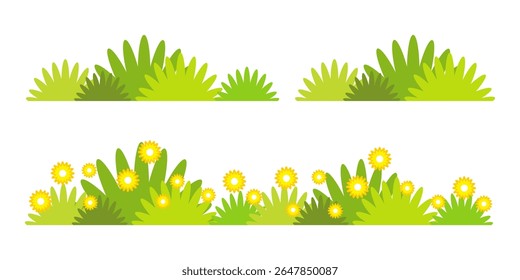 Grass. Set of Grass vector illustrations in flat style. Grass illustration isolated on white background