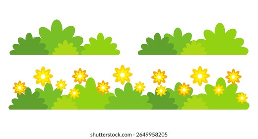 Grass. Set of Grass vector illustrations in flat style. Grass illustration isolated on white background