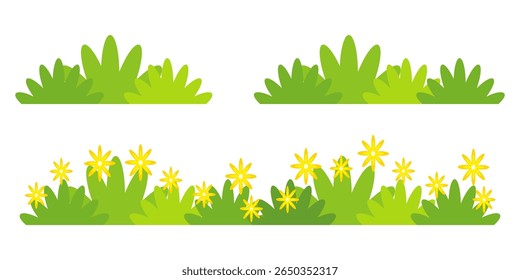 Grass. Set of Grass vector illustrations in flat style. Grass illustration isolated on white background