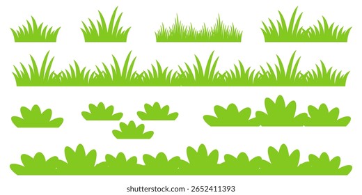 Grass. Set of Grass vector illustrations in flat style. Grass illustration isolated on white background