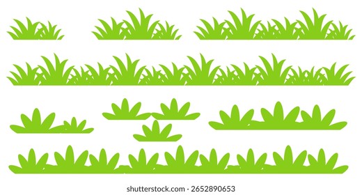 Grass. Set of Grass vector illustrations in flat style. Grass illustration isolated on white background