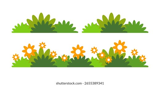 Grass. Set of Grass vector illustrations in flat style. Grass illustration isolated on white background