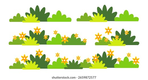 Grass. Set of Grass vector illustrations in flat style. Grass illustration isolated on white background