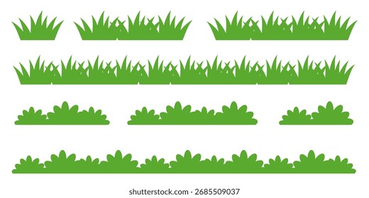 Grass. Set of Grass vector illustrations in flat style. Grass illustration isolated on white background