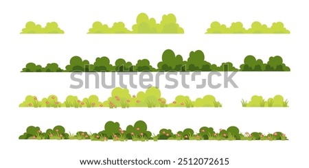 Grass. Set of Grass vector illustrations in flat style. Grass illustration isolated on white background.